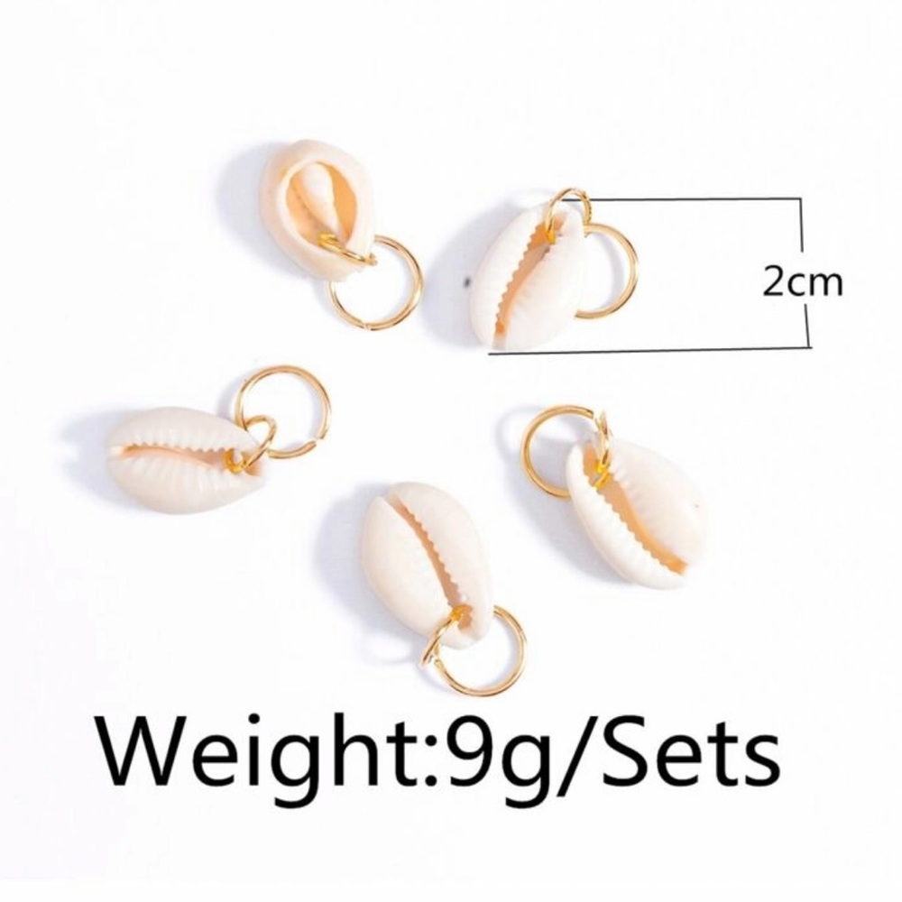 3/$30 Cowrie Shell Hair Ring Set of 5 - Picture 5 of 6
